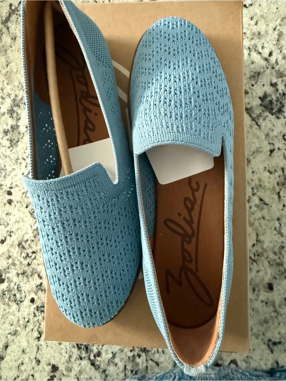 NWT, Zodiac Light Blue Knit Slip-On Loafers